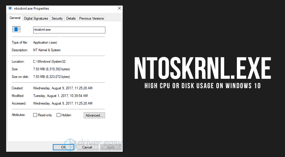 ntoskrnl disk usage